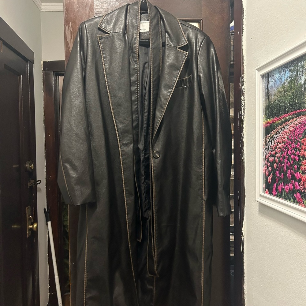 Women’s Black Pleather Coat